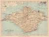 ISLE OF WIGHT. Antique map. Railways roads. Constituencies. PHILIP 1885