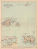 CHANNEL ISLANDS. Antique map. Jersey Guernsey Sark Alderney. PHILIP 1885