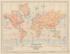 WORLD Isobaric lines & Prevailing Winds of the Globe. January. JOHNSTON 1901 map