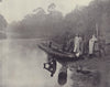 Pirogues on the River Tanoé, Ivory Coast. STODDARD 1895 old antique print