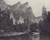 The Three Brothers, Yosemite, California. STODDARD 1895 old antique print