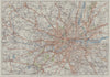 Environs of London. Greater London roads railways 1920 old antique map chart