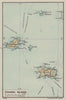 Channel Islands. Jersdey Guernsey Sark Alderney 1920 old antique map chart