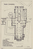 Truro Cathedral ground floor plan. Cornwall 1920 old antique map chart