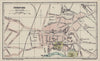 HEREFORD town city plan. Herefordshire 1920 old antique vintage map chart