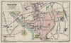 WORCESTER town city plan. Worcestershire 1920 old antique map chart