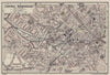 CENTRAL BIRMINGHAM town city plan 1920 old antique vintage map chart