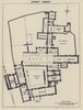 Easby Abbey ground floor plan. Yorkshire 1920 old antique map chart