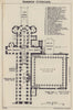 Norwich Cathedral ground floor plan. Norfolk 1920 old antique map chart
