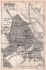 Meknes - the Medina vintage town city tourist plan. Morocco 1966 old map