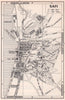 Safi vintage town city tourist plan. Morocco 1966 old vintage map chart