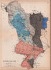 DERBYSHIRE antique geological county map by James Reynolds 1864
