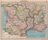 Southern France in old provinces. BARTHOLOMEW 1949 vintage map plan chart