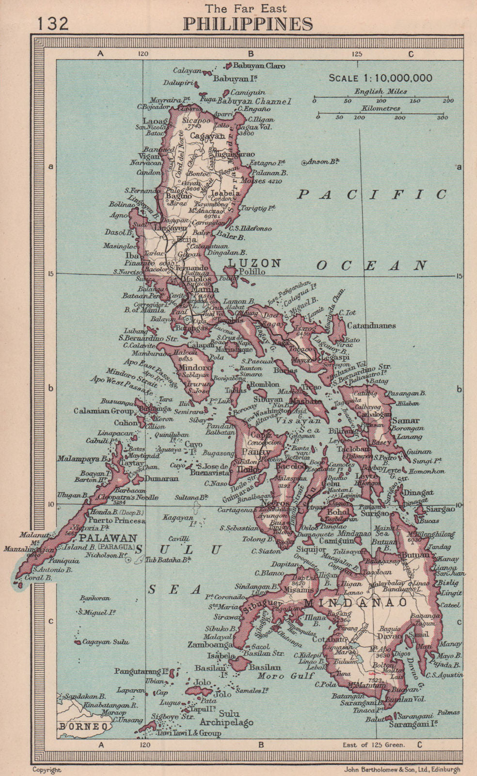 Philippines. BARTHOLOMEW 1949 old vintage map plan chart