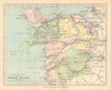 WALES Railway Map of North Wales BARTHOLOMEW 1885 old antique plan chart