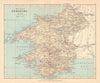 PEMBROKESHIRE County of Pembroke Haverfordwest Tenby Wales BARTHOLOMEW 1885 map