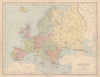 EUROPE Political. United Germany marked as Prussia. COLLINS 1873 old map