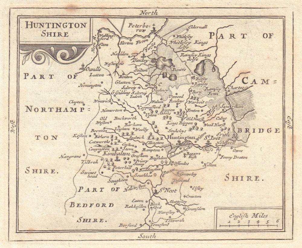 Huntingdonshire antique county map. "Huntingtonshire". SELLER / GROSE c1780