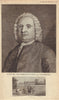 Portrait of Samuel Richardson, Author of Clarissa 1792 old antique print