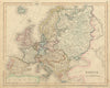 Europe by John Dower. Prussia Austria-Hungary &c 1845 old antique map chart