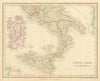 South Italy by John Dower. Sicily Naples & Sardinia 1845 old antique map chart