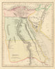 Egypt by John Dower. Nile Valley & Red Sea 1845 old antique map plan chart