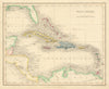 West Indies by John Dower. Caribbean Antilles 1845 old antique map plan chart