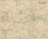 Underground Map of London. Tube network map 1915 old antique plan chart