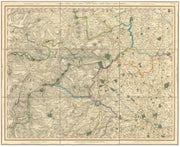 South Denbighshire, N Montgomeryshire, E Merionethshire, NW Shrops CARY 1832 map