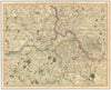 PEAK DISTRICT. Derbyshire Lancashire Cheshire Yorkshire Manchester CARY 1832 map