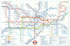 LONDON UNDERGROUND tube journey planner map. DLR Bank open/Beckton u/c. May 1991