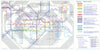 LONDON UNDERGROUND tube map. Fare zones shown. January 2003 old vintage
