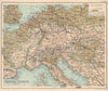 Central Europe ALPS. Northern European plain. Rhine Valley 1898 old map