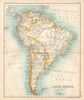 South America. Brazil Bolivia &c. BARTHOLOMEW 1898 old antique map plan chart