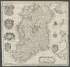 A Mapp of the Kingdome of Ireland by Richard Blome 1673 old antique chart