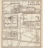 Angkor Wat & Angkor Thum sketch plan. Cambodia 1917 old antique map chart