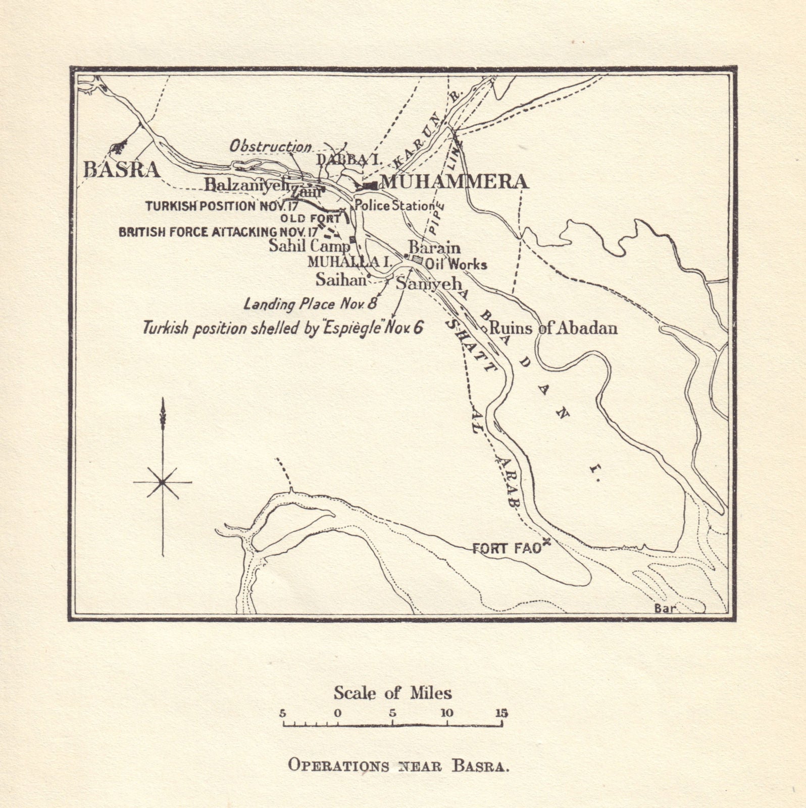 Operations near Basra. Mesopotamian Campaign, Ir…