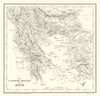 Map illustrating operations in the Aegean 1915. First World War. 1923 old