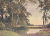 The Pool, Blewbury, Berkshire by Sutton Palmer 1920 old antique print picture