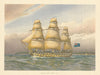 Battle Ship about 1760 by W.F. Mitchell. Royal Navy 1893 old antique print