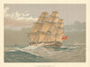 A 38-Gun Frigate about 1770 by W.F. Mitchell. Royal Navy 1893 old print