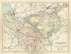 CHESHIRE. Antique county map. Railways roads canals. Constituencies. PHILIP 1889