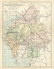 CUMBERLAND & WESTMORELAND. County map. Railways Constituencies. PHILIP 1889