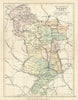 DERBYSHIRE. Antique county map. Railways canals. Constituencies. PHILIP 1889
