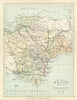DEVONSHIRE. Antique county map. Railways canals. Constituencies. PHILIP 1889