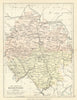HEREFORDSHIRE. Antique county map. Railways roads canals. PHILIP 1889 old