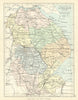 LINCOLNSHIRE. Antique county map. Railways canals. Constituencies. PHILIP 1889