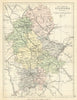 STAFFORDSHIRE. Antique county map. Railways canals. Constituencies. PHILIP 1889