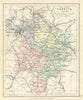 WARWICKSHIRE. Antique county map. Railways. Constituencies. PHILIP 1889