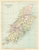 ISLE OF MAN. Antique map showing sheadings. Railways roads. PHILIP 1889